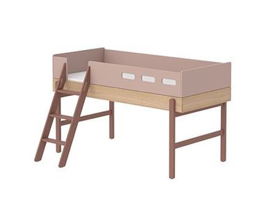 Flexa Popsicle Convertible Bed  Mid-Height or Standard Height (Pink/Oak)