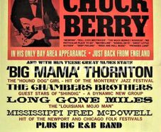 Chuck Berry Berkeley Blues Festival 1965 Concert Poster A3 size repro..