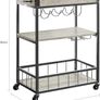 Trolley with Removable Meal Tray Serving Cart Rolling trolley Image 2