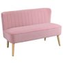 2-Seater Fabric Sofa Pink Image 2