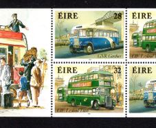 1993 Ireland Irish Buses Commemorative Stamps Booklet Pane Mint Never Hinged (MNH). Hibernian HP61