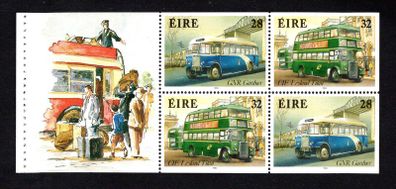 1993 Ireland Irish Buses Commemorative Stamps Booklet Pane Mint Never Hinged (MNH). Hibernian HP61