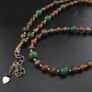 Vintage Jade & Tiger Eyes Stones Beads & Old Brass Beads Necklace Image 2