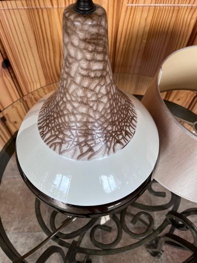 Ceramic lamp 65 euro. Brass with glass shade 95 euro . Chinese style 50 euro .