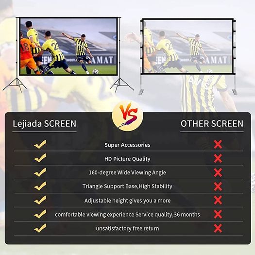 Projector Screen and Stand, Projector Screen 100 Inch 4k HD, Outdoor Projector Screen 16: 9 Wrinkle-Free Design for Backyard Movie Night (FREE SHIPPING)