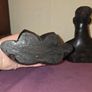 Vintage hand carved African Ebony wood bust of Man and Woman Image 5