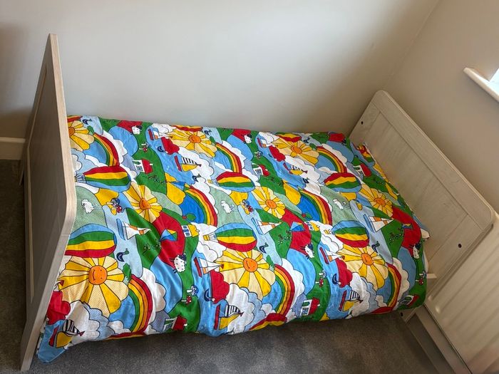 Mamas and Papas Atlas Convertible Cot Bed 3in1 Nimbus White with mattress