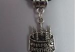 Birthday Cake Pendant / Charm for Pandora Style Bracelet