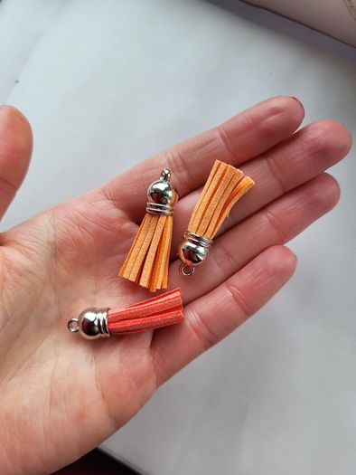 Faux leather tassel for making jewelry and other crafts 3pcs NEW