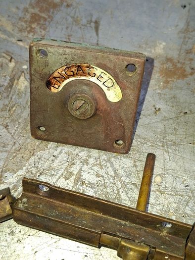 Antique Brass Door Lock Bolts Etc., Postage available or Collection