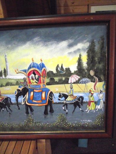 Indian Royal procession Painting - Signed B. McMullan