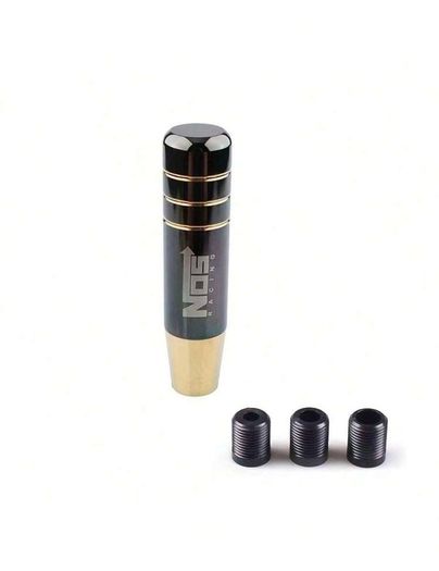 NOS Racing Weighted Shift Knob Black & Gold Manual Gear Stick Universal Fit