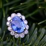 Beautiful Art Deco Sapphire & Diamond Ring - Platinum Image 4
