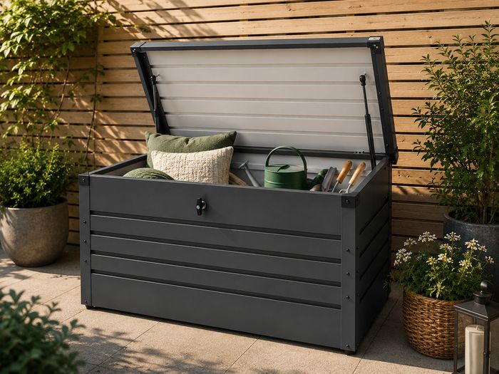 Metal Garden Storage Box 360L Waterproof Lockable Outdoor Storage Chest