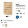 Ikea malm chest of 6 drawers stained oak veneer Image 5