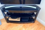 Black TV stand (43" TV) with shelves