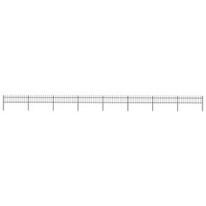 Garden Fence with Spear Top Steel 13.6x0.6 m Black
