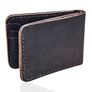 Unisex Genuine Leather Bifold Wallet Slim Vintage Brown Leather Wallet Image 4