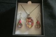 New Silver Pendant &amp; Earrings Set