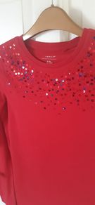 Red sequined Tee Shirt 11-12 years