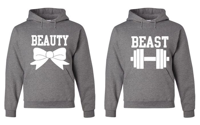 Cute Matching Beauty Beast Couples Hoodies