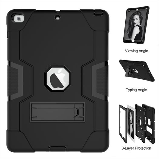 For Apple iPad 11th Gen 11" 2025 Hard Case Survivor With Stand Black