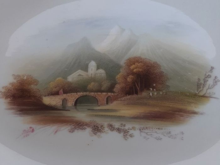 Early English Transferware Porcelain Serving Platter