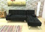 Nordic Comfort , Chaise Sofa Turns into Bed, colour Black