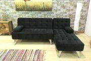 Nordic Comfort , Chaise Sofa Turns into Bed, colour Black