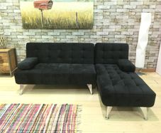 Nordic Comfort , Chaise Sofa Turns into Bed, colour Black