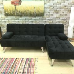 Nordic Comfort , Chaise Sofa Turns into Bed, colour Black