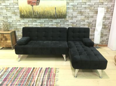 Nordic Comfort , Chaise Sofa Turns into Bed, colour Black