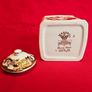 Mason's Ironstone  , Brown Velvet Square Lidded Canister , Ginger Jar    Vintage Image 7