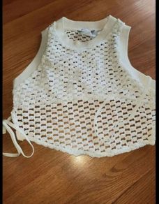 Bershka White Crochet Top