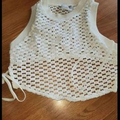 Bershka White Crochet Top
