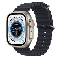 Apple Watch Ultra Cellular 49mm Natural Titanium with Midnight Ocean Band - Grade A with Box and Accessory