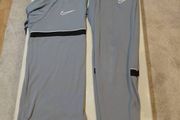 Nike Academy Dri-FIT Tracksuit Set - Smoke Grey/Black - Mens Medium (Excellent Condition)