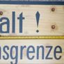 German ww2 ,steel HALT ! reichs border post sign. 1939/45 , (84 x 55 cms) Image 4
