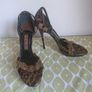 Brown and Gold Designer Gina Stilettos Size 5.5 Image 10
