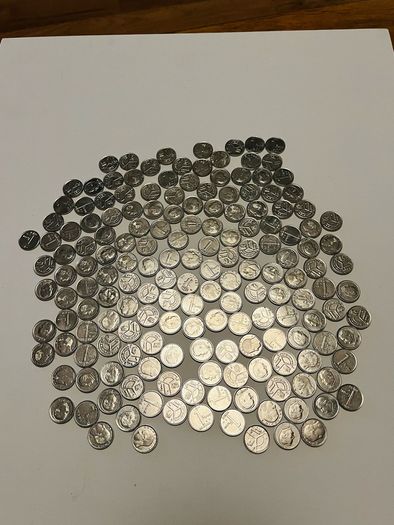 Belgian 1 Franc Coins. Bundle. 1990s. Around 150 in total