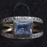 Vintage 9ct Gold Blue Topaz Style Ring 375 Hallmarked Size 54 Image 6