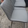 2 x High Back Grey Leather High Stools Image 3