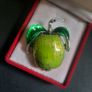 Green Apple Brooch, Shimmery Enamel Nature Fruit Pin Badge Broach Mediterranean Botanical Tropical Jewellery & Accessories Image 4