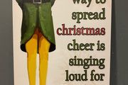 Elf Christmas Tin Metal sign