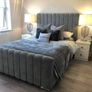 King 5ftottoman Storage Bed/headboard & Orthopedic Mattress - Plush Grey Velvet. Image 4
