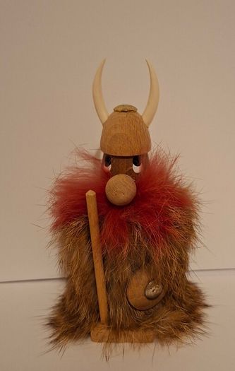 Vintage Wooden Viking Warrior (Made in Denmark)