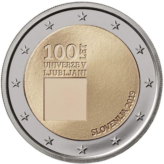 Slovenia 2 Euro Commemorative Coin 2019 - 100th Anniversary of the University of Ljubljana . UNCIRCULATED.