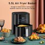 Air Fryer 5.5L with Rapid Air Circulation,1700W Air Fryers for Home Use with 60 Minute Timer&Temperature,Nonstick Basket for Healthy Oil Free & Low Fat Cooking,Black (FREE POSTAGE) Image 4
