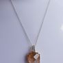 Vintage 925 Sterling Silver Necklace with Peach Faceted Pendant Image 3