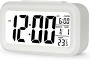 Digital Alarm Clock LED Display with Temperature Big LCD Digit Display Larger LCD Backlit Display Snooze Smart Brightness Sensor for Bedroom Home Office and Travel
